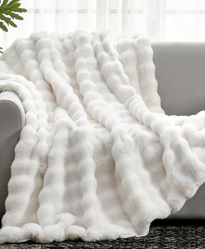 Faux Fur Throw Blanket Thick Plush Soft Cozy Blanket