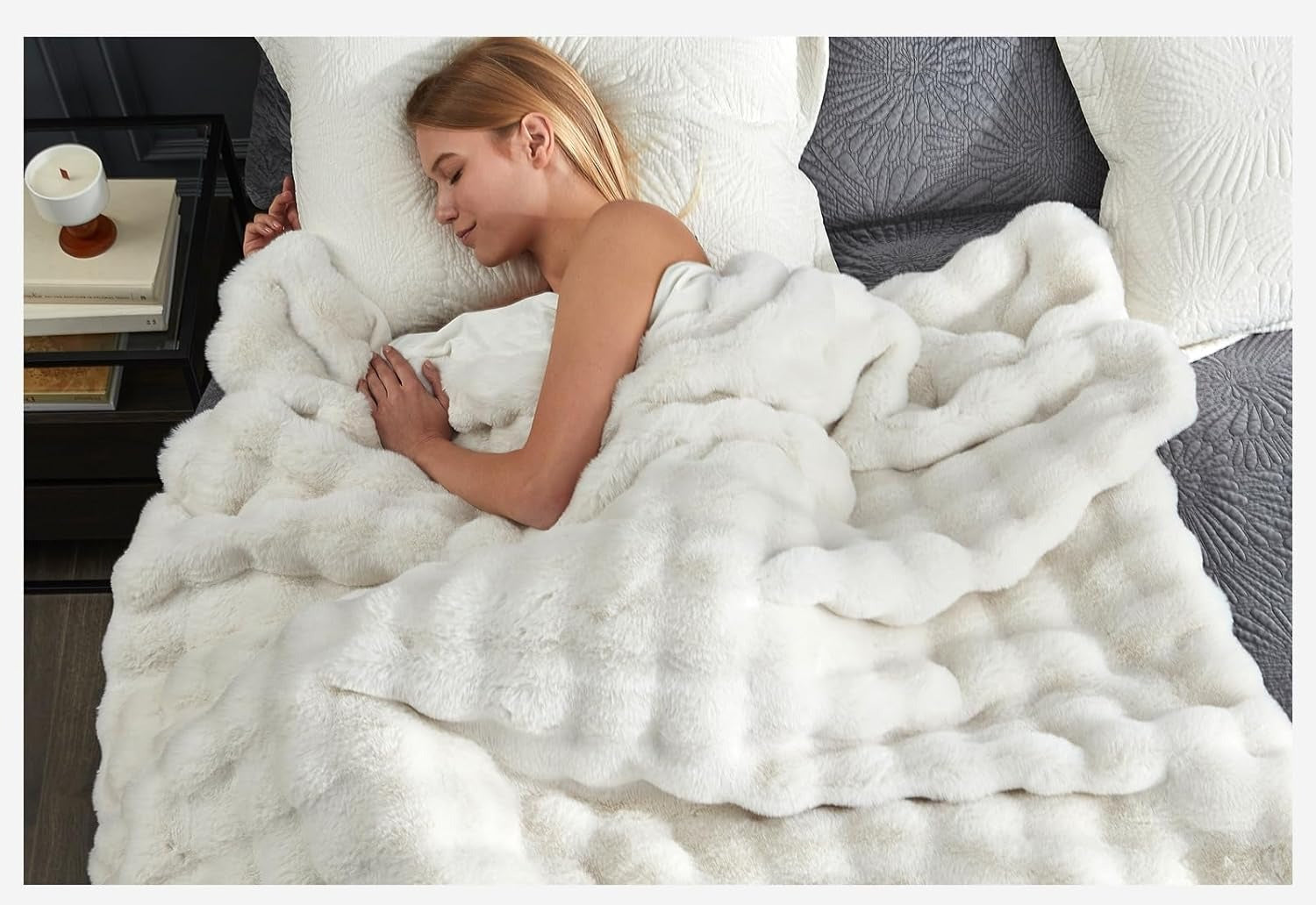 Faux Fur Throw Blanket Thick Plush Soft Cozy Blanket - Image 7