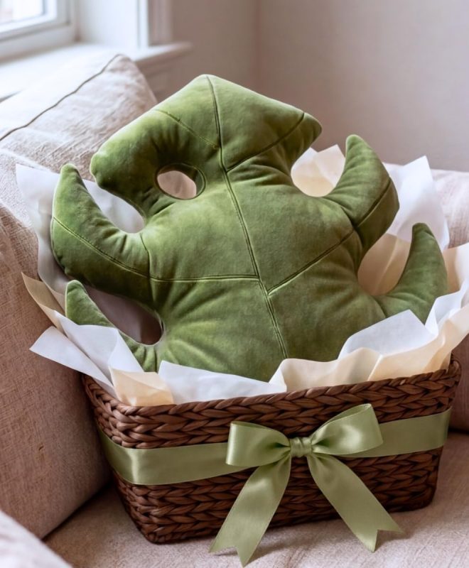 Leaf Shaped Plush Throw Pillow Decorative Cushion