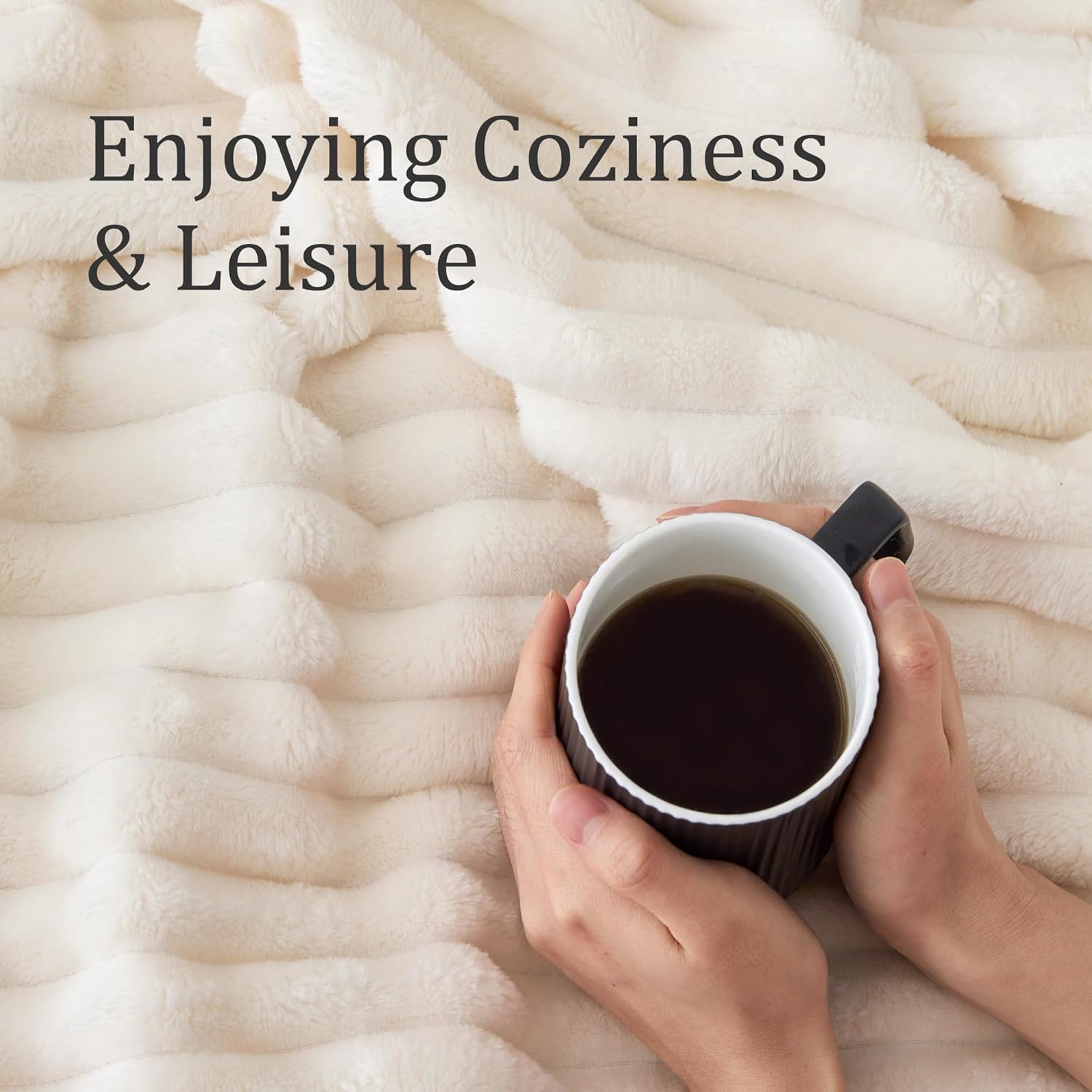 Striped Fleece Throw Blanket Soft Warm Decorative Blanket - Image 4