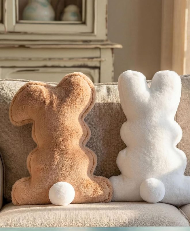 Bunny Shaped Throw Pillow Plush Decorative Cushion