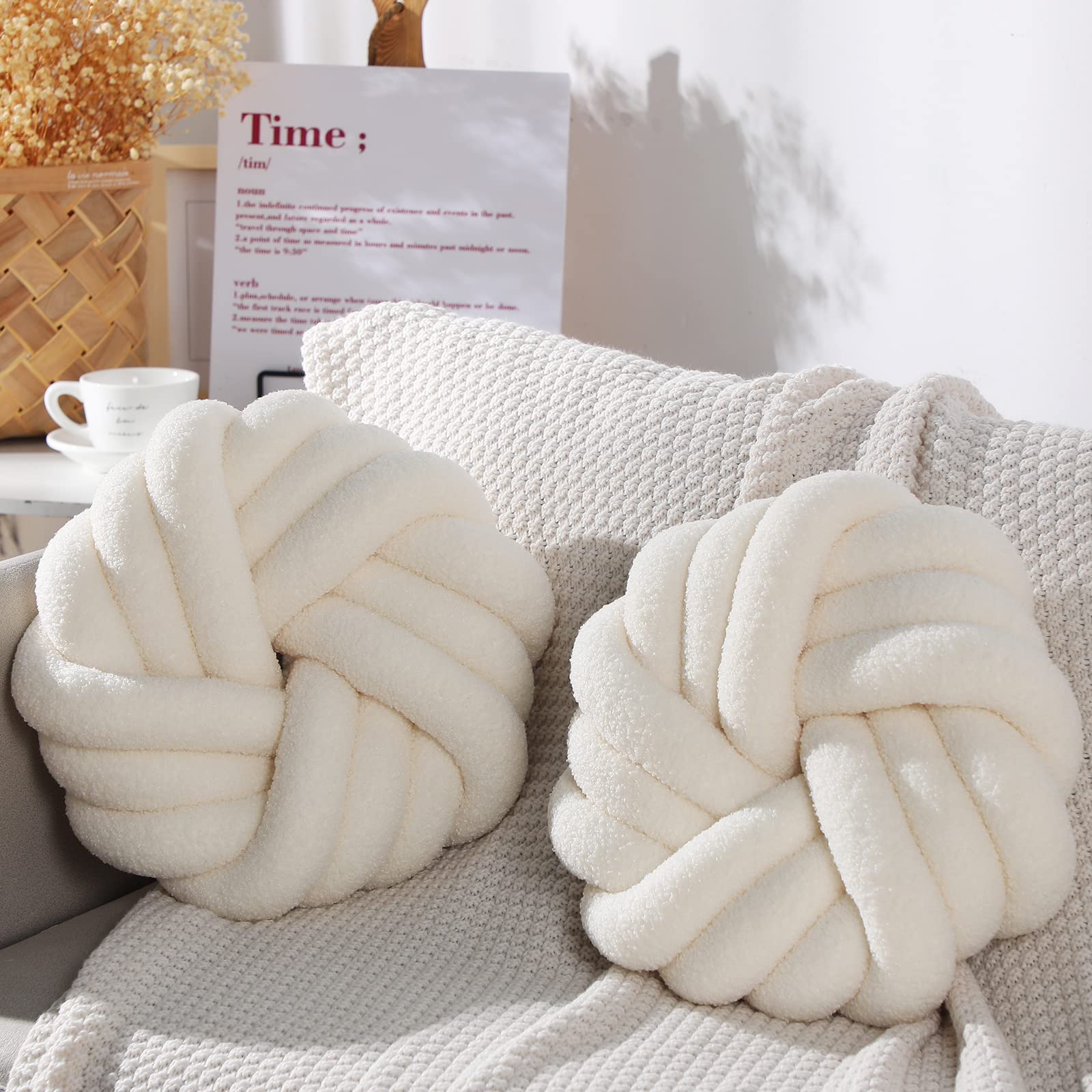 Knot Ball Throw Pillow Plush Decorative Cushion for Sofa and Bedroom - Image 11