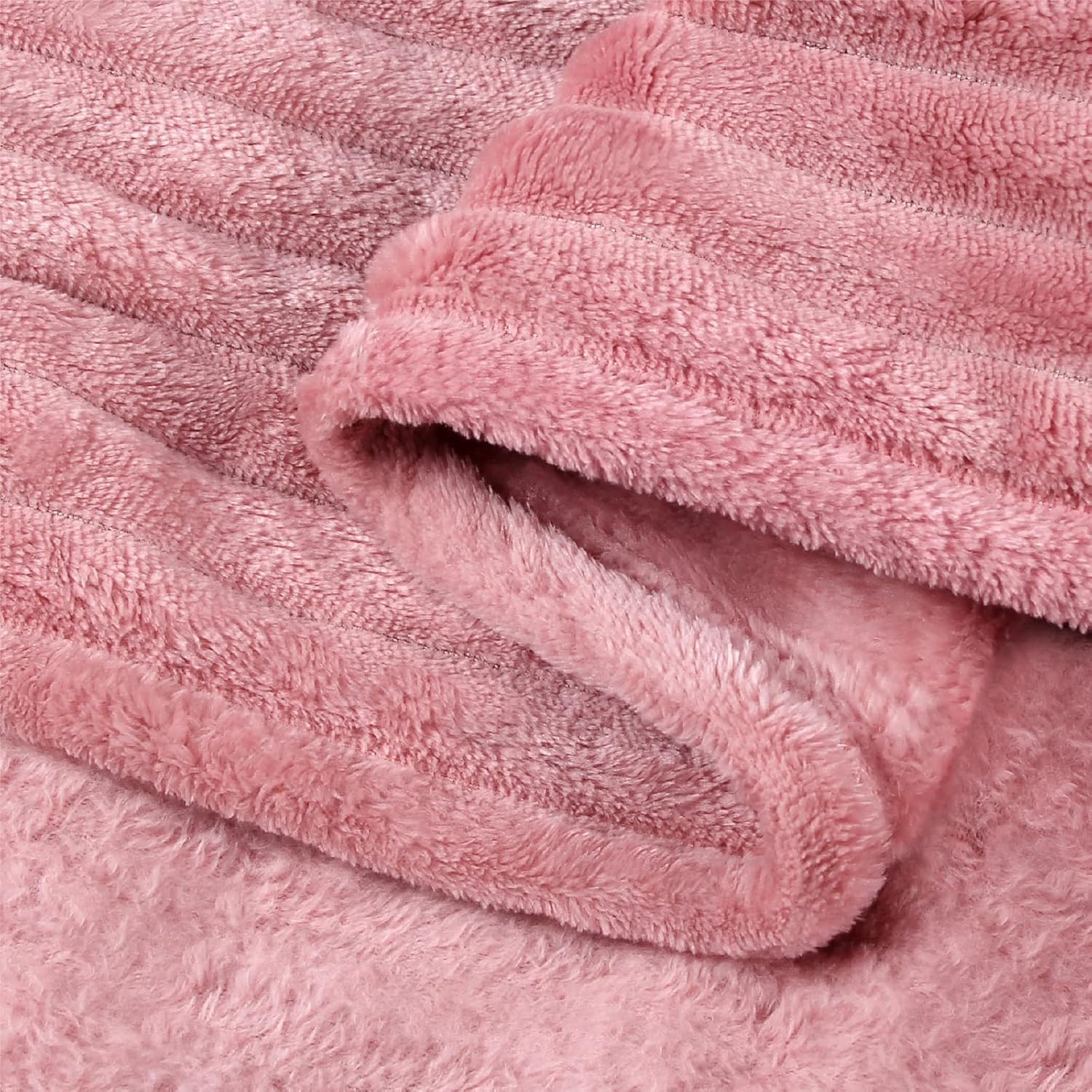 Ribbed Jacquard Fleece Throw Blanket Soft Warm Decorative Blanket - Image 9