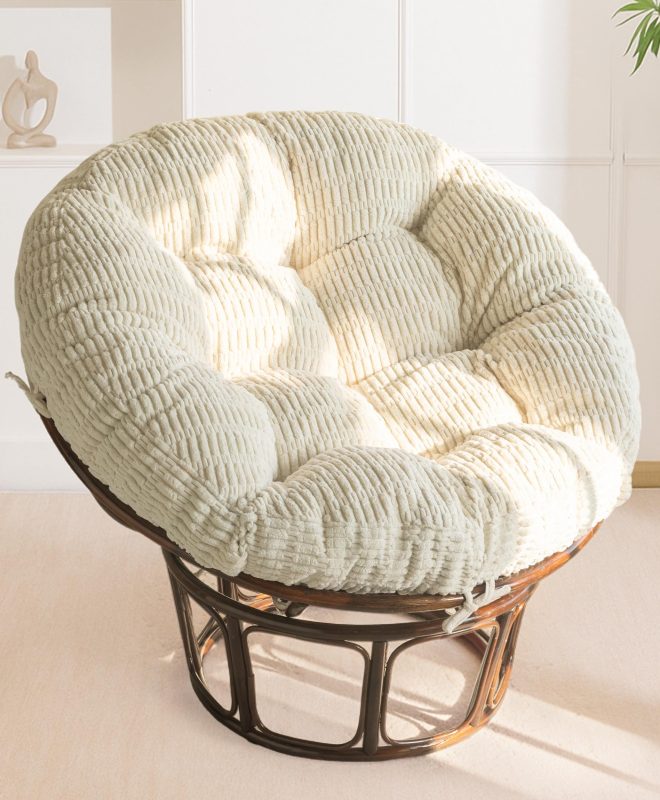 Papasan Chair Cushion Thick Corduroy Seat Pad (Cushion Only)
