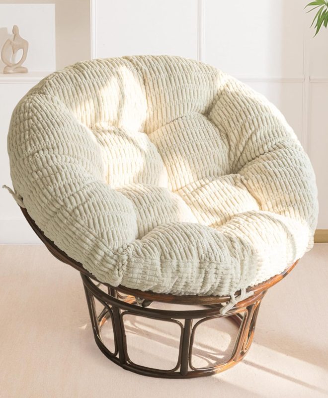 Papasan Chair Cushion Thick Corduroy Seat Pad (Cushion Only)