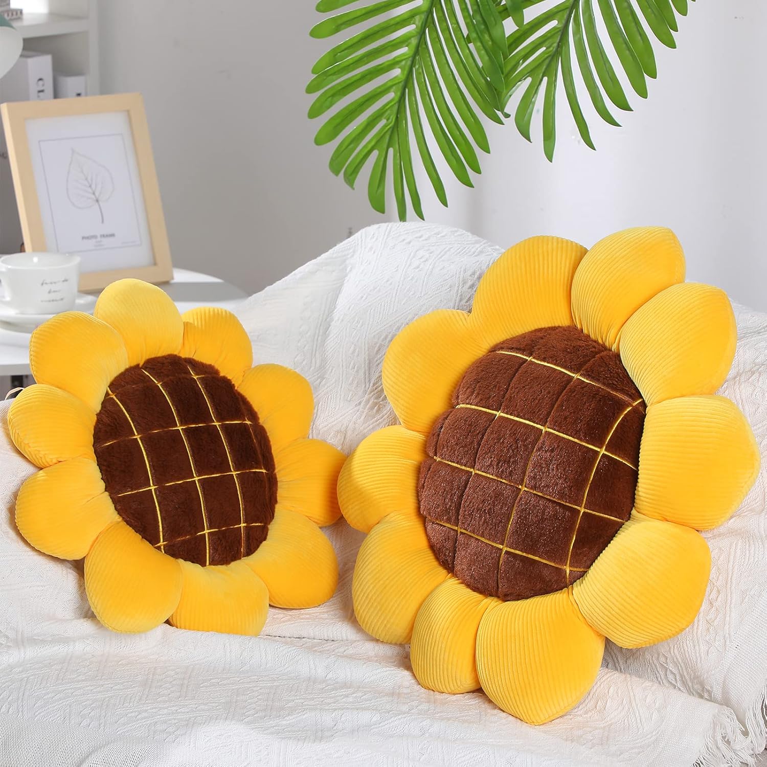 Sunflower Shaped Floor Pillow Plush Decorative Cushion