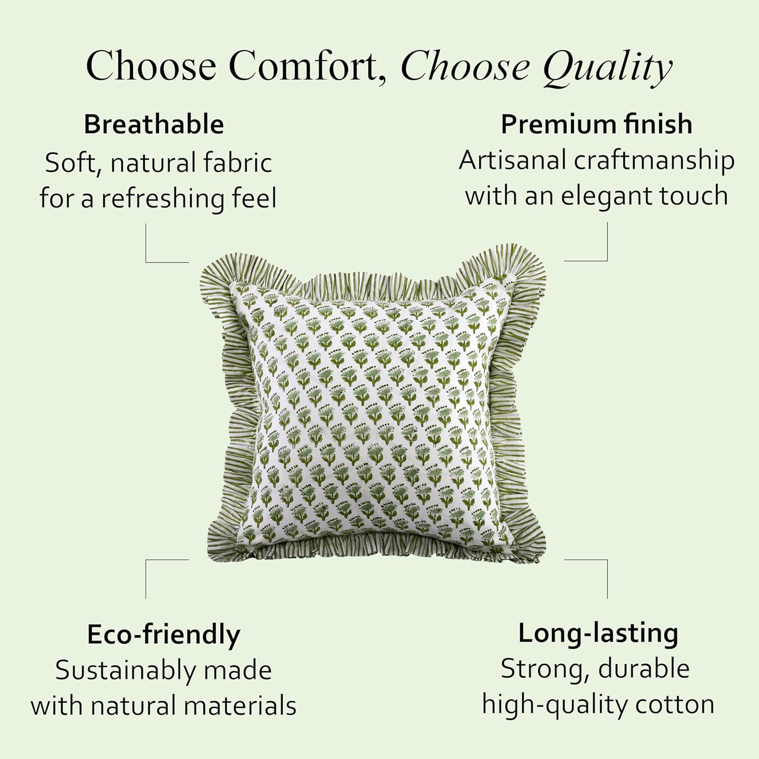 Striped Cotton Ruffle Throw Pillow Covers Decorative Cushion Covers - Image 6