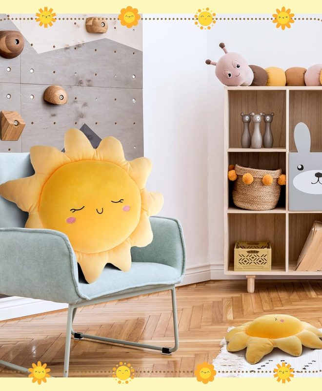Sun Shaped Plush Throw Pillow Decorative Cushion