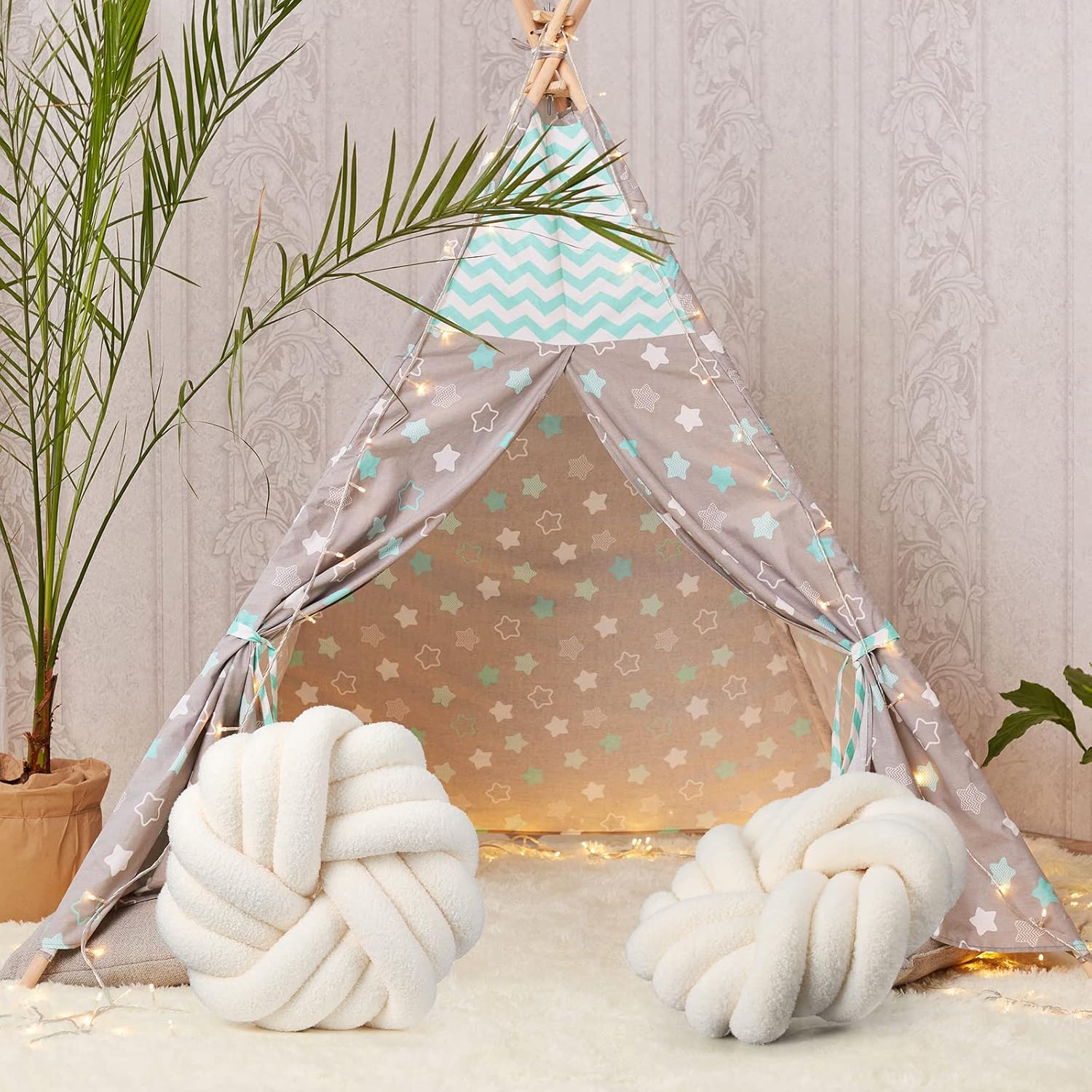 Knot Ball Throw Pillow Plush Decorative Cushion for Sofa and Bedroom - Image 6