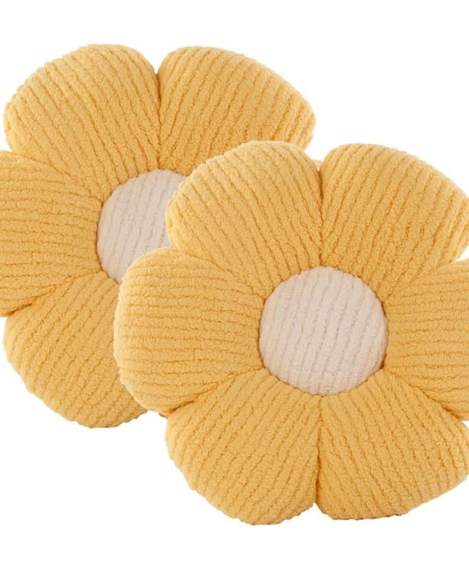 Lavender Flower Floor Pillow Soft Decorative Throw Cushion