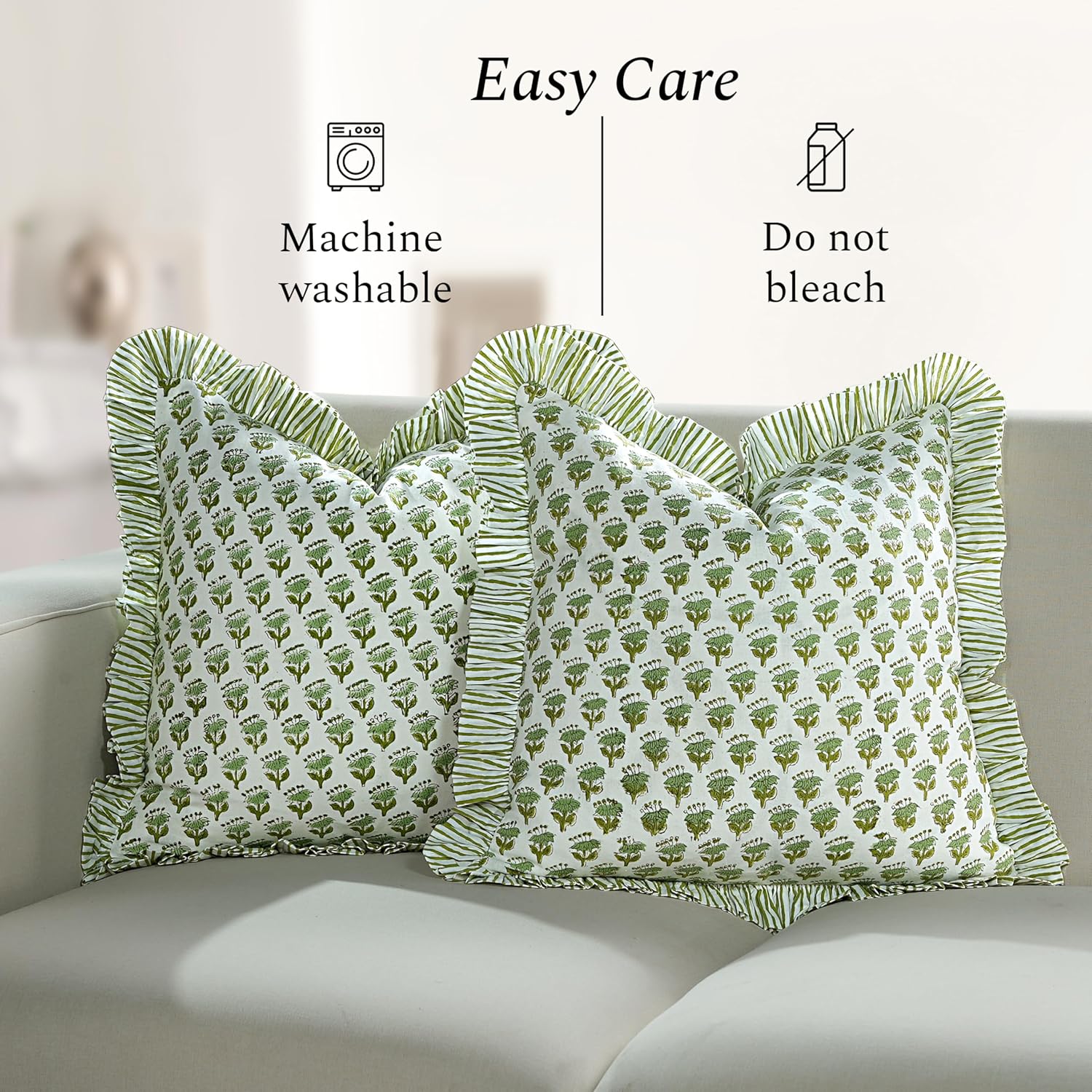 Striped Cotton Ruffle Throw Pillow Covers Decorative Cushion Covers - Image 8