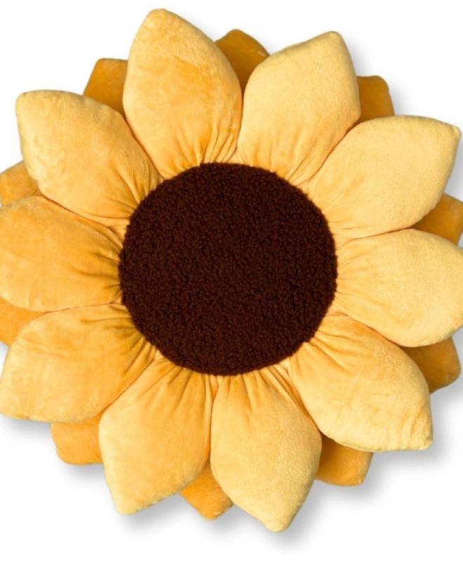Sunflower Shaped Plush Throw Pillow Decorative Cushion
