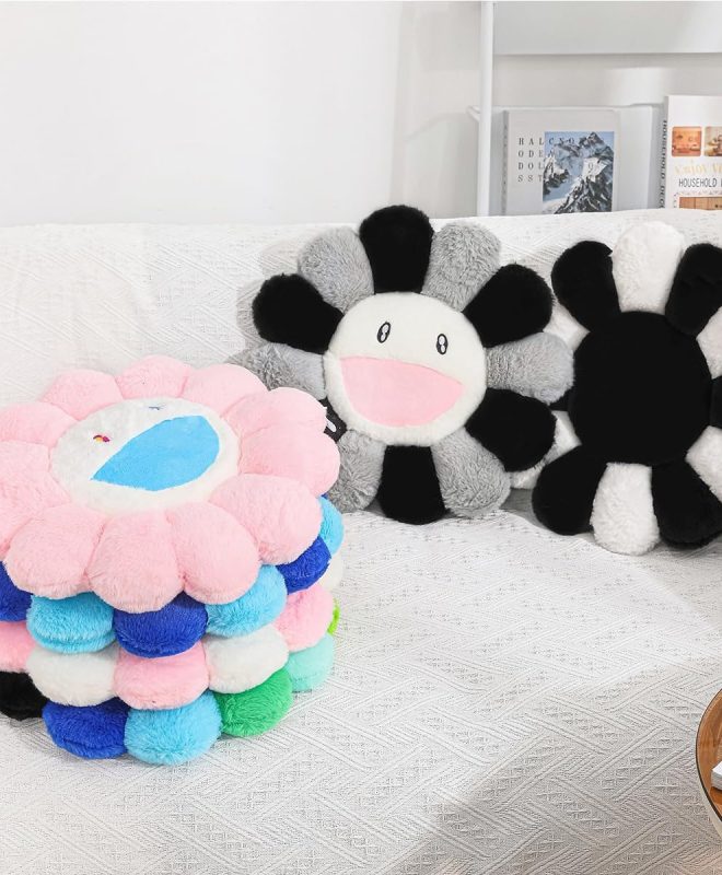 Flower Shaped Plush Floor Pillow Soft Decorative Cushion