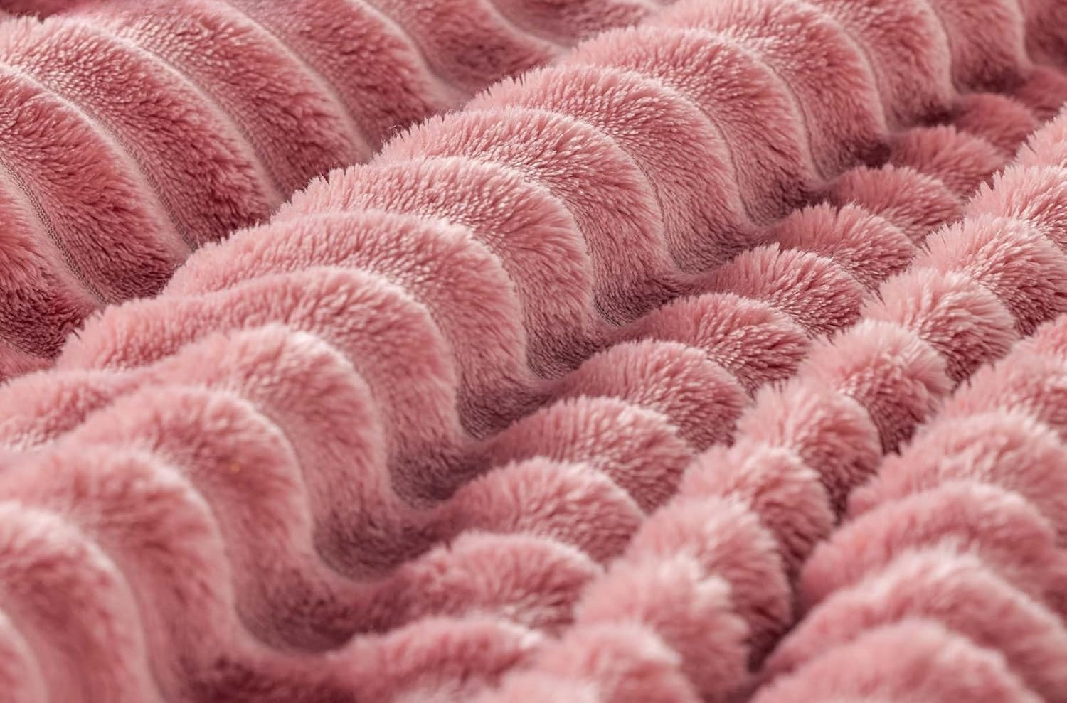 Ribbed Jacquard Fleece Throw Blanket Soft Warm Decorative Blanket - Image 4
